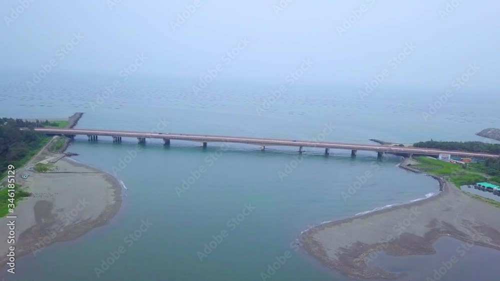 Aerial view of Sicao bridge in Taijiang National Park, Tainan, Taiwan. Aerial view of Sicao bridge in Taijiang National Park, Tainan, Taiwan.