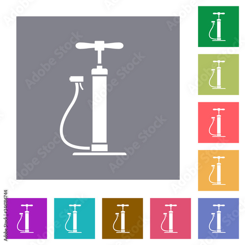 Air pump square flat icons photo