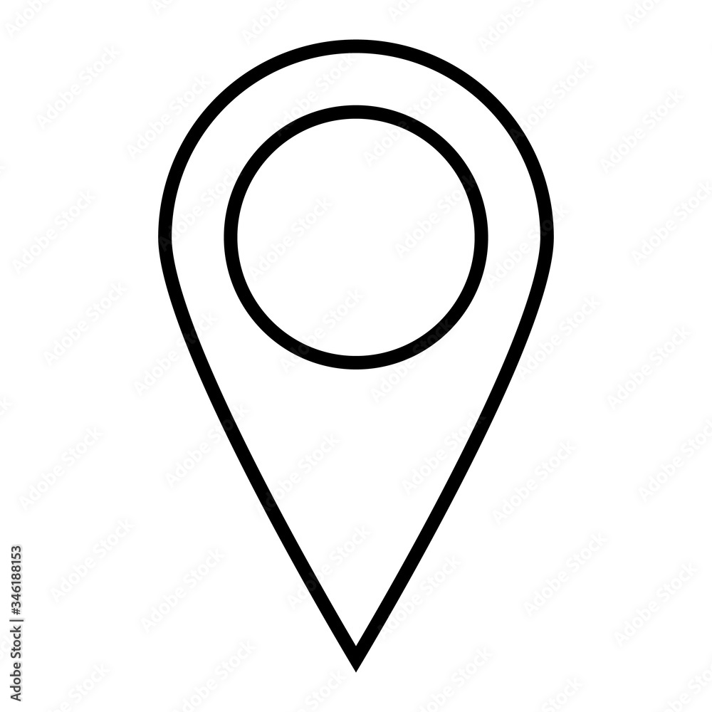 Black outline map pointer. Simple flat vector icon Black outline map pointer. Simple flat vector icon