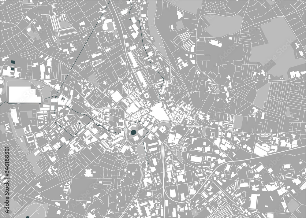 map of the city of Bradford, West Yorkshire, Yorkshire and the Humber , England, UK