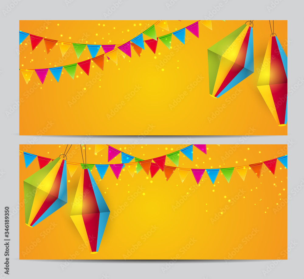 Fototapeta premium Abstract Party Holiday Card Set. Vector Illustration