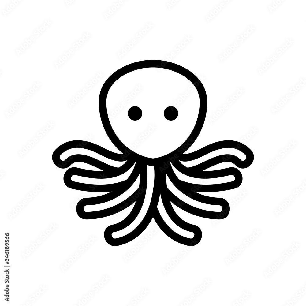scary octopus with many tentacles icon vector. scary octopus with many tentacles sign. isolated contour symbol illustration scary octopus with many tentacles icon vector. scary octopus with many tentacles sign. isolated contour symbol illustration