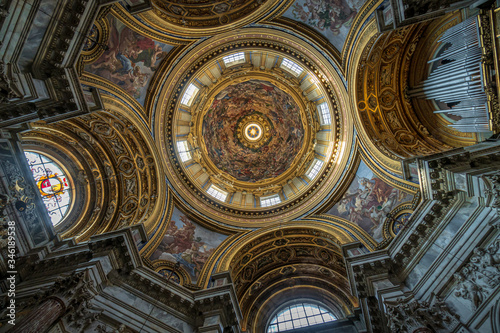 The interior of the church of Saint Agnese in Agone. Piazza Navona  Rome  Italy