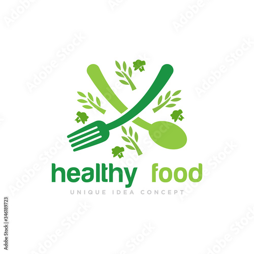 Healthy Food Logo Design Vector