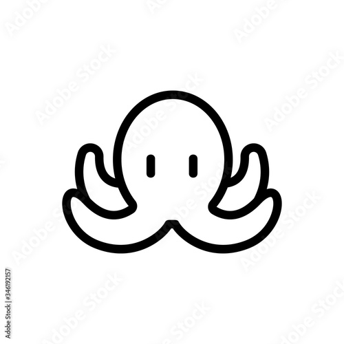 small octopus with four tentacles icon vector. small octopus with four tentacles sign. isolated contour symbol illustration