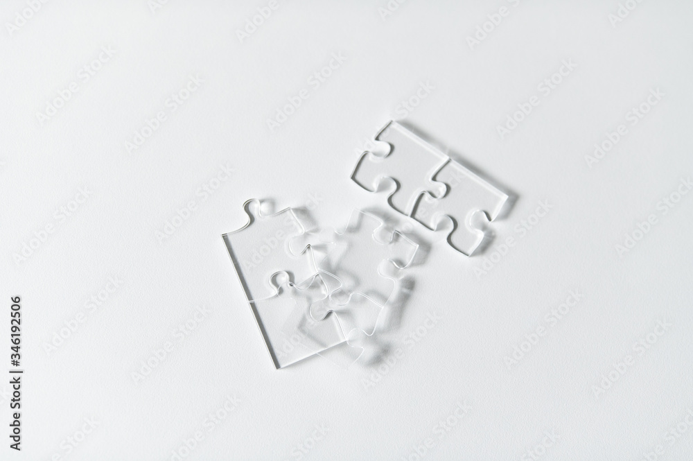 Clear puzzle pieces. Clear puzzle pieces.