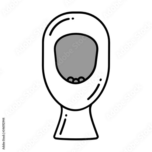 Urinal Sanitary Plumbing fixture concept vector color Icon design, Male Toilet on white background, Ceramic Bowl for Pee 