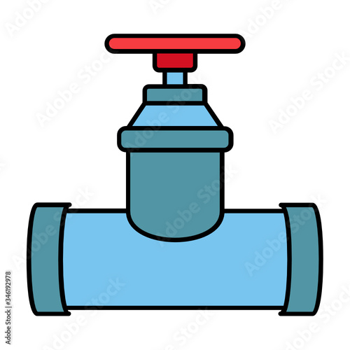 Industrial Steel Gate Valve With Read Head Cap Concept Vector Color Icon Design, Industrial Piping Equipment on white background, 