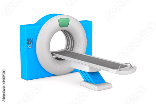 CT scanner tomography on white background. Isolated 3d illustration