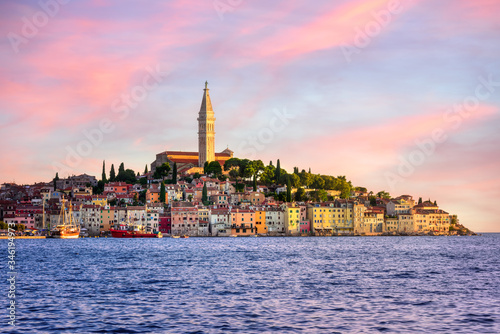 Rovinj Old town, Croatia, on dramatical sunset