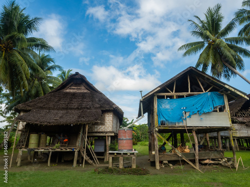 Local wooden house in Kanganaman near Pagwi, by the Sepik river, East Sepik, Papua New Guinea © Ania