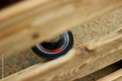 close up of a wooden plane photo