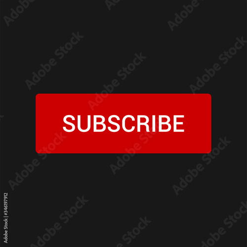 Red subscribe button. Subscription symbol modern, simple, vector, icon for website design, mobile app, ui. Vector Illustration