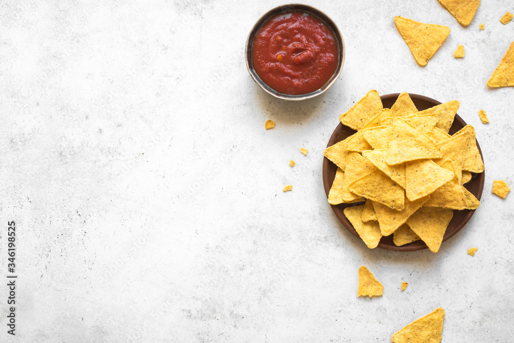 Nachos Chips with Salsa dip Nachos Chips with Salsa dip