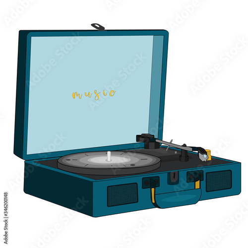 Vinyl player. Technology design. Vintage turntable. Record player vinyl record.