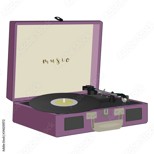 Vinyl player. Technology design. Vintage turntable. Record player vinyl record.
