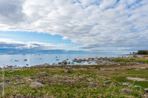 Fototapeta Naklejka Na Ścianę i Meble -  Calm water in the Baltic Sea. Scandinavian landscape. Swedish coast