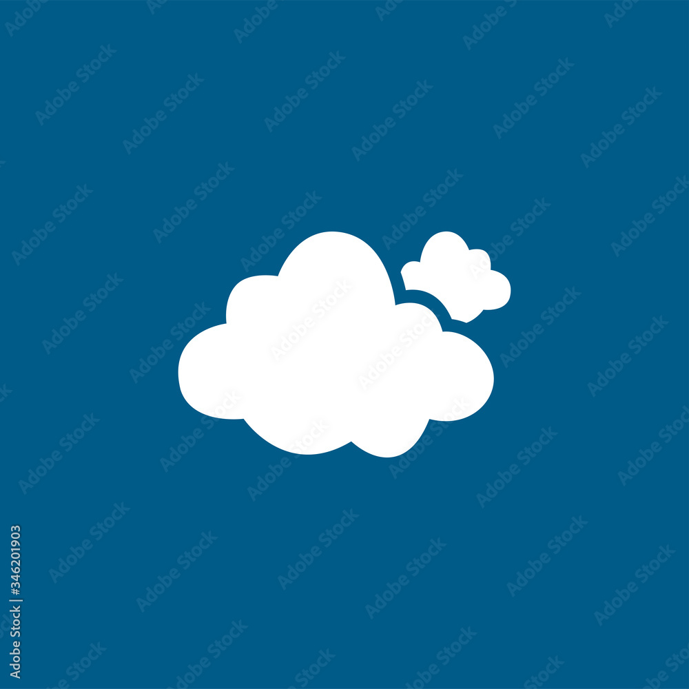 Cloud Icon On Blue Background. Blue Flat Style Vector Illustration Cloud Icon On Blue Background. Blue Flat Style Vector Illustration