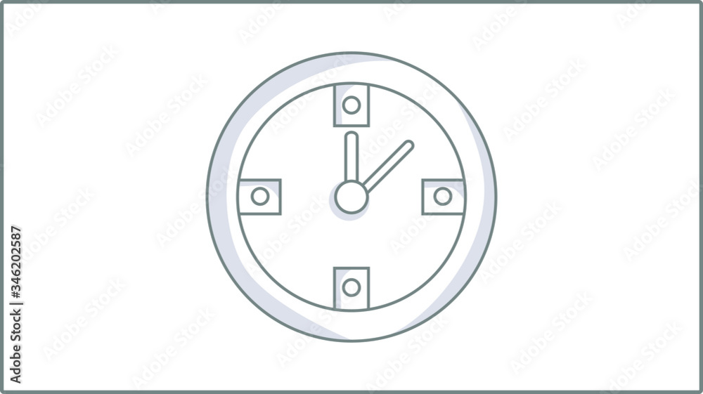 Vector Linear Clock icon. Time Illustration. Drawing. Vector Linear Clock icon. Time Illustration. Drawing.