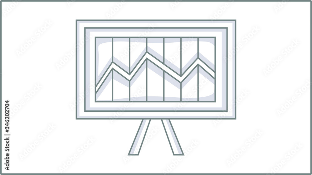 Vector Linear Diagram icon. Board Illustration. Presentation Drawing. Vector Linear Diagram icon. Board Illustration. Presentation Drawing.
