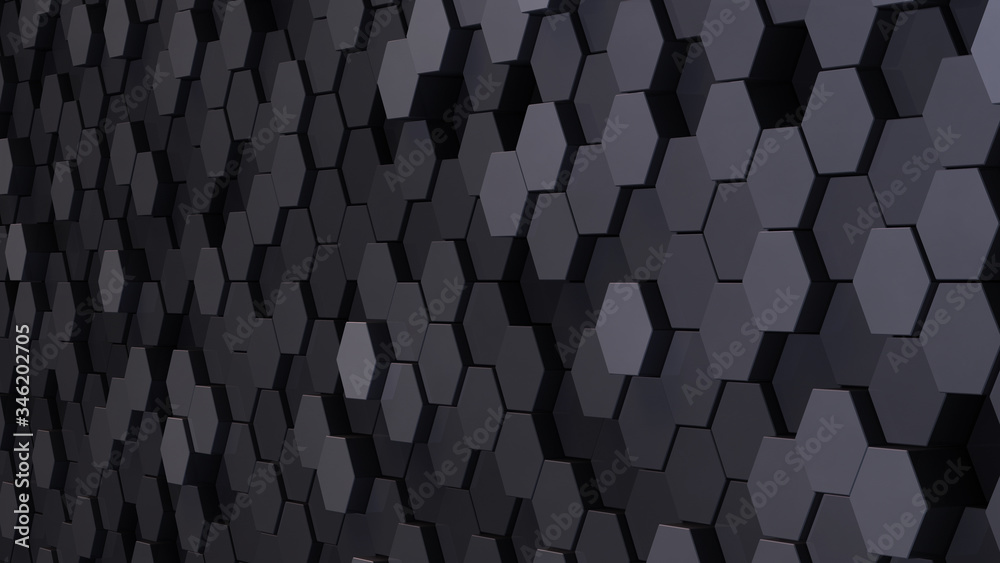 Geometric Hexagon pattern shape Block Wall Bump 3D illustration abstract background.
Geometric Hexagon pattern shape Block Wall Bump 3D illustration abstract background.