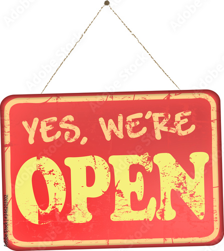 open sign, reopening business after coronavirus lock down, back to business concept, vector illustration