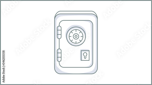 Vector Linear Safe icon. Bank Safe Illustration. Money Drawing. 