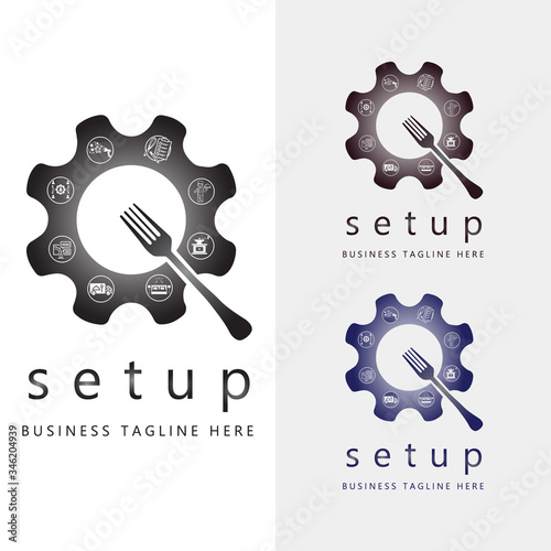 setup Agency company logo design concept