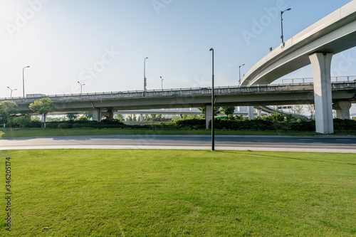 overpass with highway in city