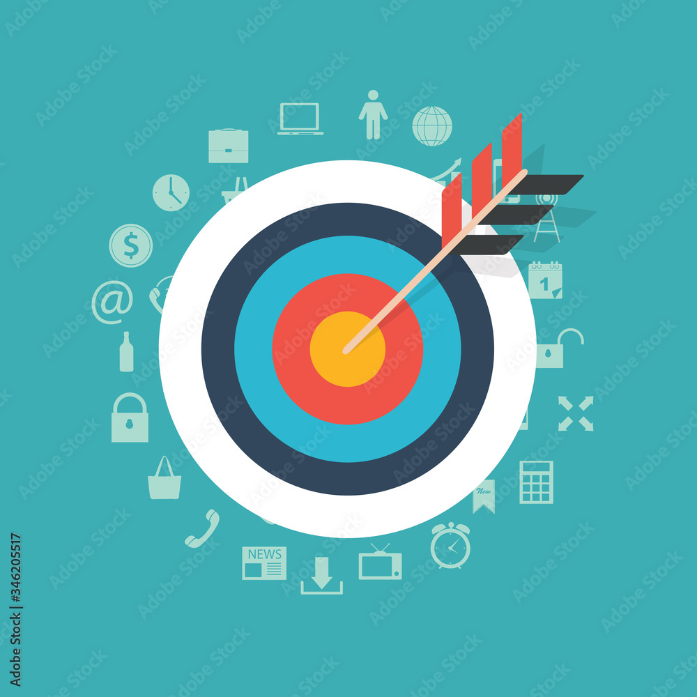 Target Flat Concept Icon Vector Illustration. Target Icon Image Target Flat Concept Icon Vector Illustration. Target Icon Image