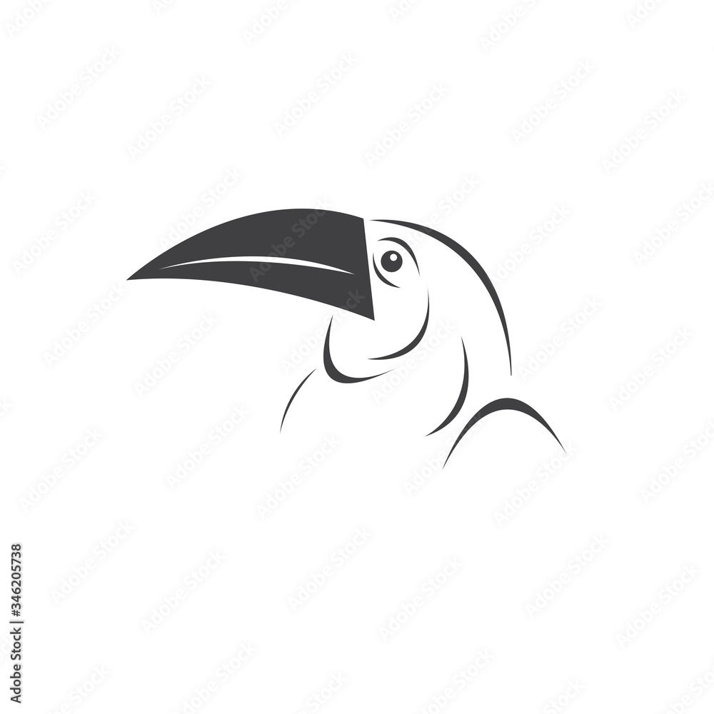 Vector of hornbill Black design. Wild Animal. Bird. Easy editable layered vector illustration. on white background Vector of hornbill Black design. Wild Animal. Bird. Easy editable layered vector illustration. on white background