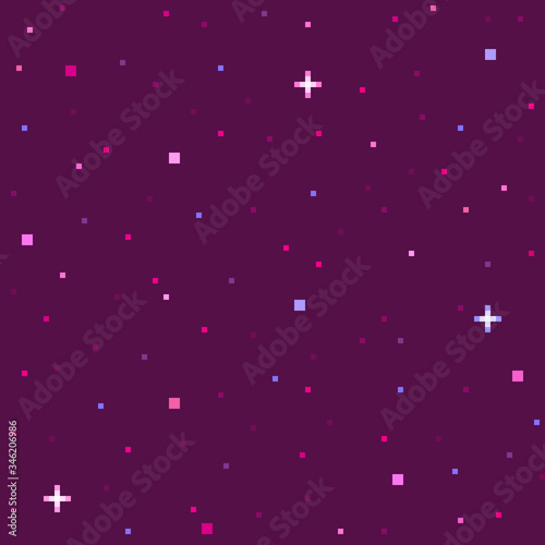 Pixel art star sky at night.