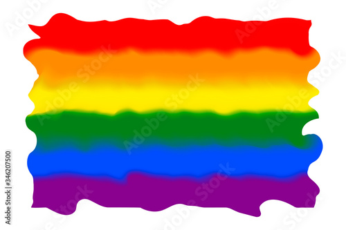 Vector blurred LGBT flag with jagged edges. Rainbow symbol of lesbian, gay, bisexual and transgender LGBT people. Sign Love, tolerance, equality. Spectrum Colored stock abstract background. Copy space