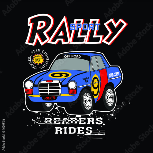 Rally sports car  vector illustration