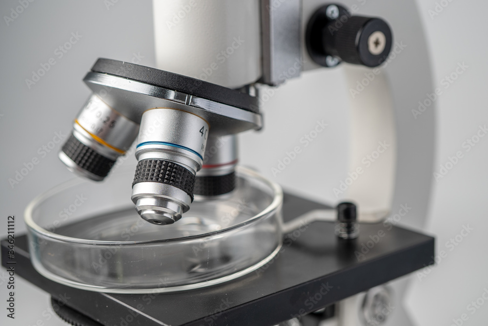 Microscope of micro biological for scientist biochemist or microbiologist working research in laboratory. Microscope of micro biological for scientist biochemist or microbiologist working research in laboratory.