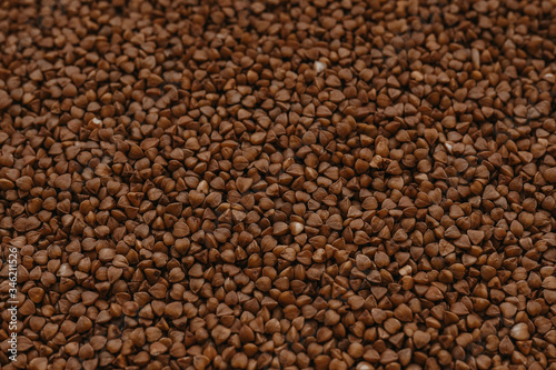 buckwheat grits brown pattern texture © Fedulova_art