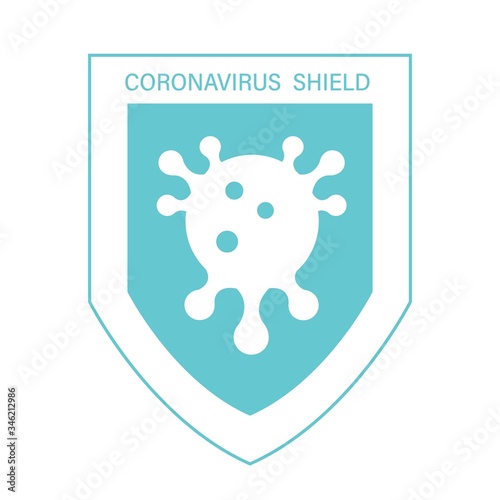 virus protection shield icon , microbe shape antivirus defend defeat disease and bacteria quarantine pandemic health for humans, med vaccine drugs crossed sign to stop sickness antibacterial sanitizer
