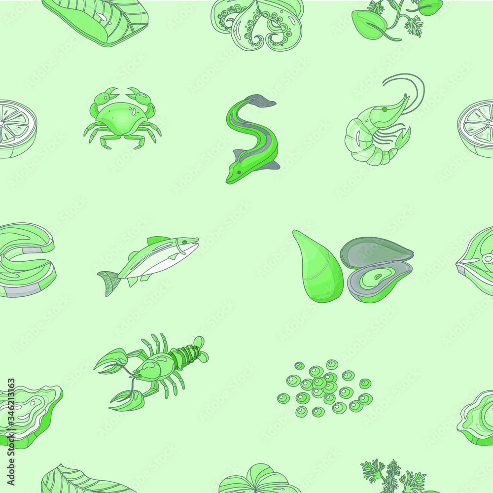 Food pattern on a color background Food pattern on a color background