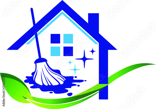 Home cleaning service logo