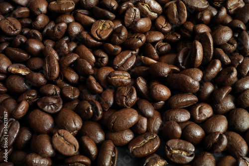 aromatic coffee beans texture