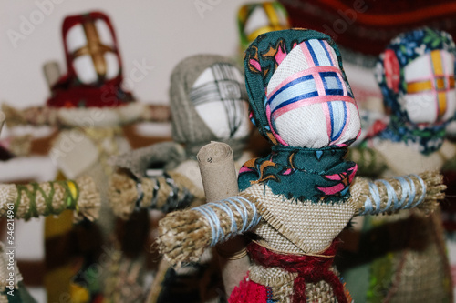 Ukrainian national motanka thread fabric doll photo