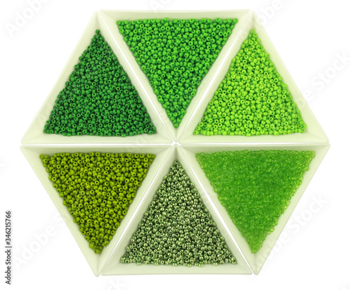 6 colors of beads in counter