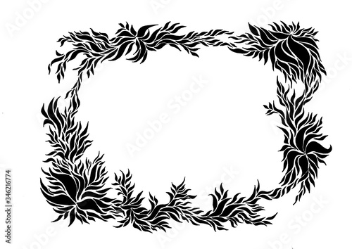 Decoration element, ornament vintage floral theme.