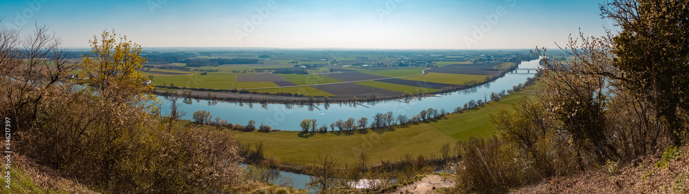 High resolution stitched panorama of a beautiful spring view at Bogenberg, Danube, Bavaria, Germany