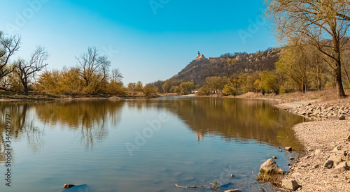Beautiful spring view with reflections at Bogenberg, Danube, Bavaria, Germany