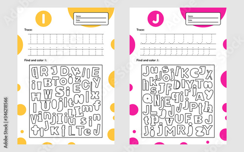 Set race letter worksheet a4 for kids preschool and school age. Game for children. Find and color.