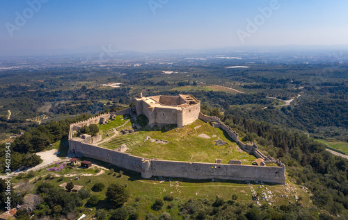 Village Kastro  Medieval Chlemoutsi   Clermont   castle in Greece  Peloponnese  Kyllini-Andravida