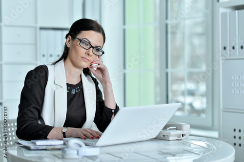 Portrait of a businesswoman working in office