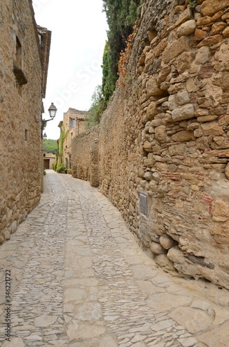 Cobbled alley in Girona village
