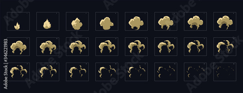 explosion dust effect. explosion animation effect. Animation Sprite sheet for games, cartoon or animation